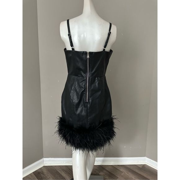 Line & Dot Lou Feather Dress in Black - Picture 9 of 10